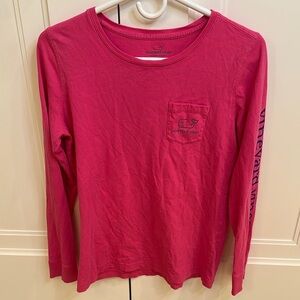 Vineyard Vines Bright Pink Long Sleeve Tee